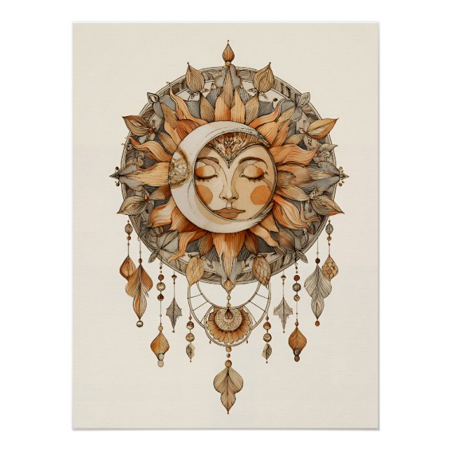 Träumer des goldenen Sonnenangesichts Poster (Vorderseite)