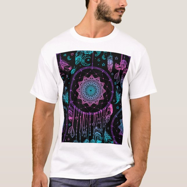 Träumer Mond Muster der Native Americans T-Shirt (Vorderseite)
