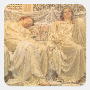 Träumer von Albert Joseph Moore, viktorianische Ku Quadratischer Aufkleber