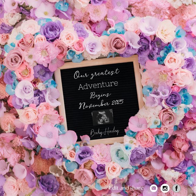 Träumerei Pastellblüte Schwangerschaft Ankündigung (Von Creator hochgeladen)