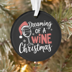 Träumereien von einer Wein-Weihnachtsfeier Lustig  Ornament