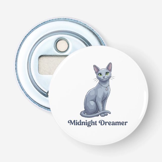 Träumerin der Mitternacht Himmels Katze Flaschenöffner (Vorderseite)