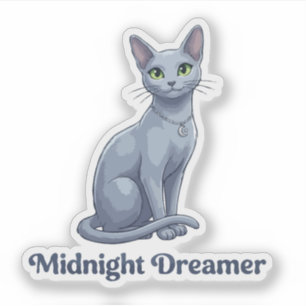 Träumerin der Mitternacht Himmlische Katze Aufkleber