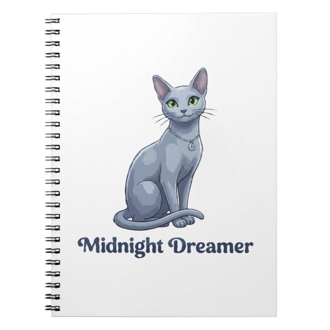 Träumerin der Mitternacht Himmlische Katze Notizblock (Vorderseite)