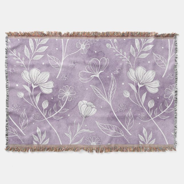 Träumerisch Lavendel Blumen Wurfdecke Decke (Vorderseite)