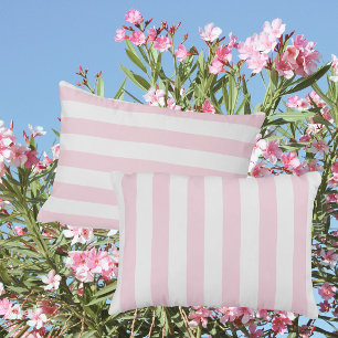 Träumerisch süße rosa und weiße Streifen Dekokissen