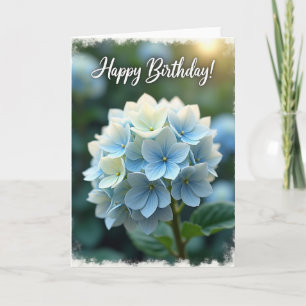 Träumerische blaue Blumen-Geburtstagskarte Karte