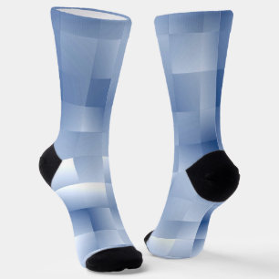 Träumerische Blautöne in einem quadratischen Muste Socken