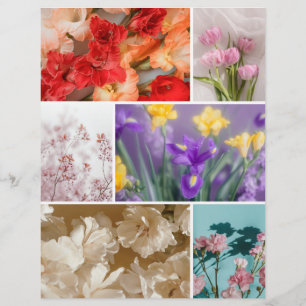 Träumerische Blumen Scrapbook Ausschneidepapier