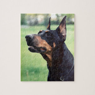 Träumerische Dobermannpinscher-Gesichts-Malerei Puzzle