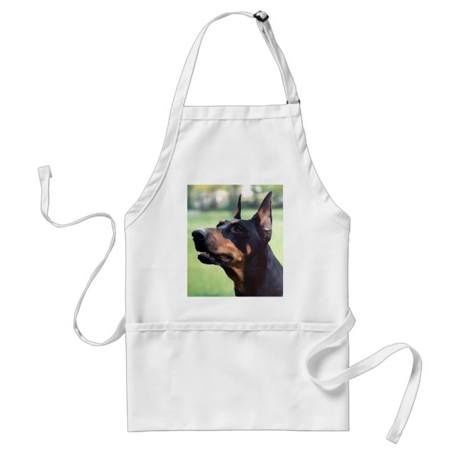 Träumerische Dobermannpinscher-Gesichts-Malerei Schürze (Vorne)