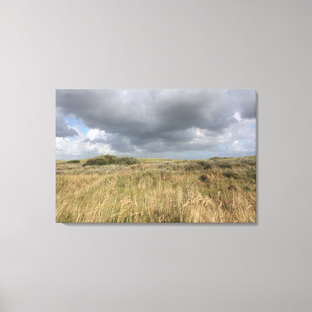 Träumerische Dünen-Landschaft mit drastischem Leinwanddruck (Vorderseite)