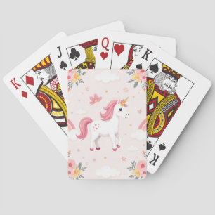 Träumerische Einhörner, Regenbögen, Blumen, Cute Spielkarten