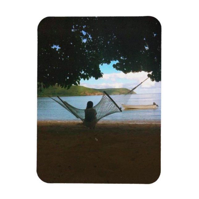Träumerische Fidschi-Strandlandschaft Magnet (Vertikal)