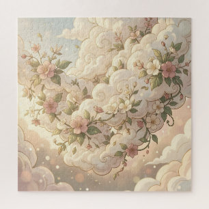Träumerische florale Wolken Kirschblüte  Puzzle