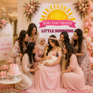 Träumerische gelbe rosa Babyparty-Kunst Wandteppich
