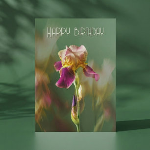 Träumerische Iris-Blumen-Foto-Kunst Karte