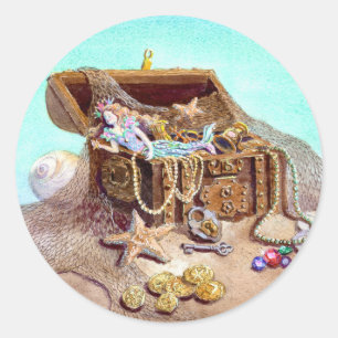 TRÄUMERISCHE MEERJUNGFRAU durch SHARON SHARPE Runder Aufkleber