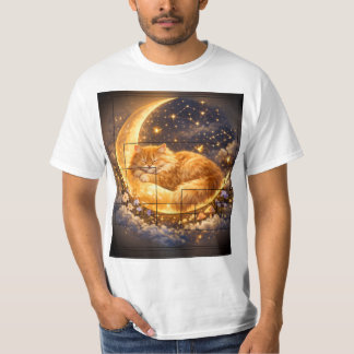 Träumerische Mondkatze T-Shirt | Süßes Schlafkatze