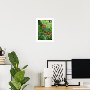 Träumerische orangefarbene Blumen mit Edgar Allan Poster