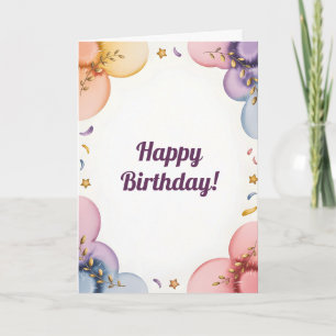 Träumerische Pastell-Aquarell-Blumenborder mit Gol Karte