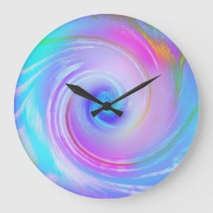 Träumerische Pastell-Swirbel-Wandkunst Große Wanduhr