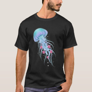 Träumerische Qualle mit floralen Akzenten Kinderkr T-Shirt