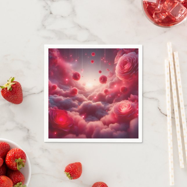 Träumerische Romantische Fantasy Rosen Liebe Serviette (Beispiel)