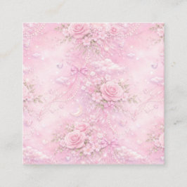 Träumerische rosa Rosen Blumenperlen Schleifen Fun Begleitkarte