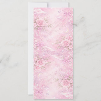 Träumerische rosa Rosen Blumenperlen Schleifen Fun Einladung