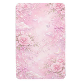 Träumerische rosa Rosen Blumenperlen Schleifen Gli Magnet