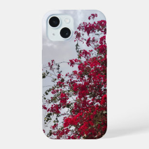 Träumerische rote Bougainvillea-Blumenfotografie i iPhone 15 Hülle