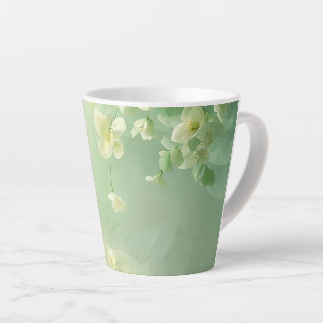 träumerische Soft Sage und Mintgrün Floral Milchtasse (Rechte Ecke)