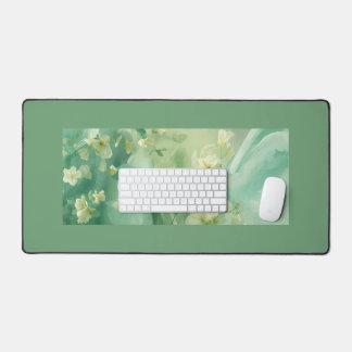 träumerische Soft Sage und Mintgrün Floral Schreibtischunterlage
