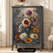 Träumerische Sonnenblume Lotus Blumen Dekupage