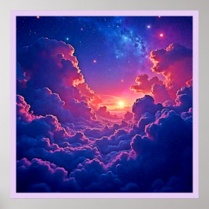 Träumerische Wolken: Himmlische Sonnenuntergangs-M Poster