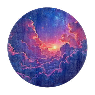 Träumerische Wolken: Himmlische Sonnenuntergangs-M Schneidebrett