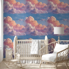 Träumerische Wolken Sanft Rosa Blau Himmel Kinderz Tapete