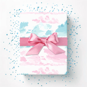 Träumerische Wolkenbänder in Rosa und Aqua Geschenkpapier