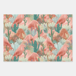 Träumerische Wüstenblüte Abstrakte Collage Geschenkpapier Set