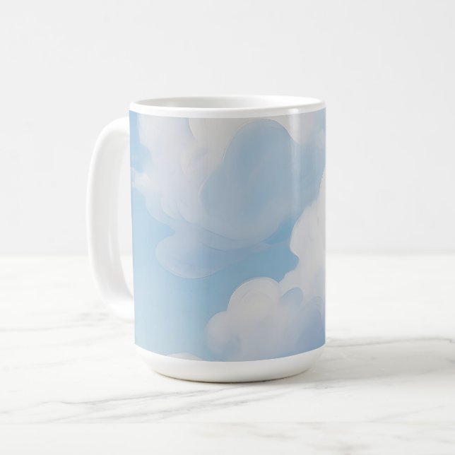 Träumerischer blauer Himmel mit Wolken Kaffeetasse (Vorderseite Links)
