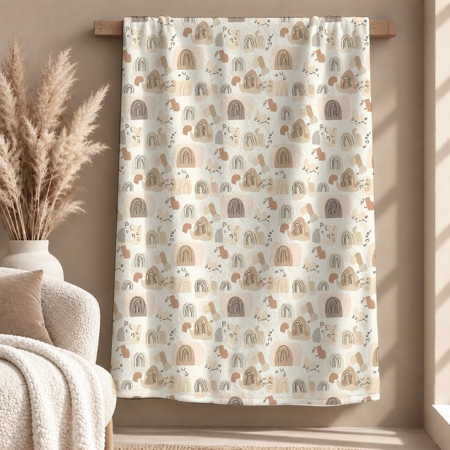 Träumerischer hellbrauner beiger gemütlicher Wohnd Fleecedecke (Dreamy Light Brown Beige Cozy Blanket Home Decor)