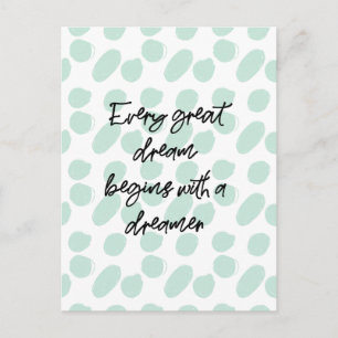 träumerischer inspirierender Zitat teal Tupfen chi Postkarte