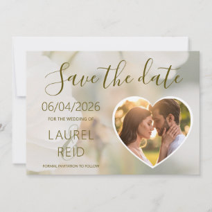 Träumerischer romantischer weißer Rosenblüten-Blum Save The Date