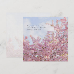 Träumerischer rosa Baum, Frühlingsästhetik, Gruß Karte