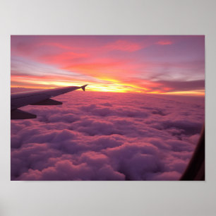 Träumerischer rosa und lila Sonnenuntergang Wolken Poster