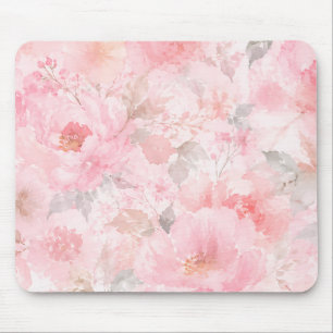 Träumerischer rosa Wasserfarbgarten Mousepad