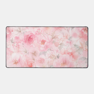 Träumerischer rosa Wasserfarbgarten Schreibtischunterlage