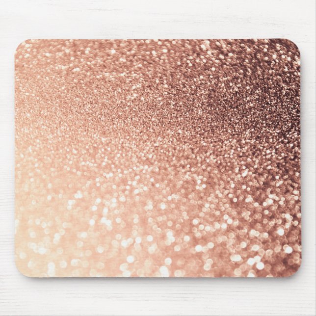 Träumerischer Rosen-GoldGlitzer - Pfirsich Mousepad (Vorne)