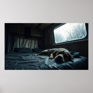 Träumerischer RV-Hundeschlaf Poster